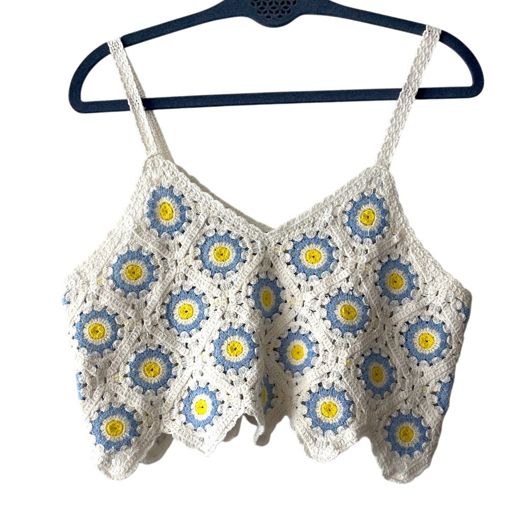 Wowo Women's Boho Crochet Crop Top‎ Small